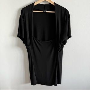 Torrid Black Square Neck Short Sleeve Blouse
